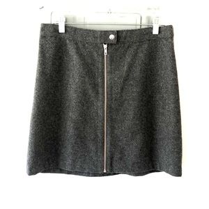 Madewell Wool Zip-Front Skirt